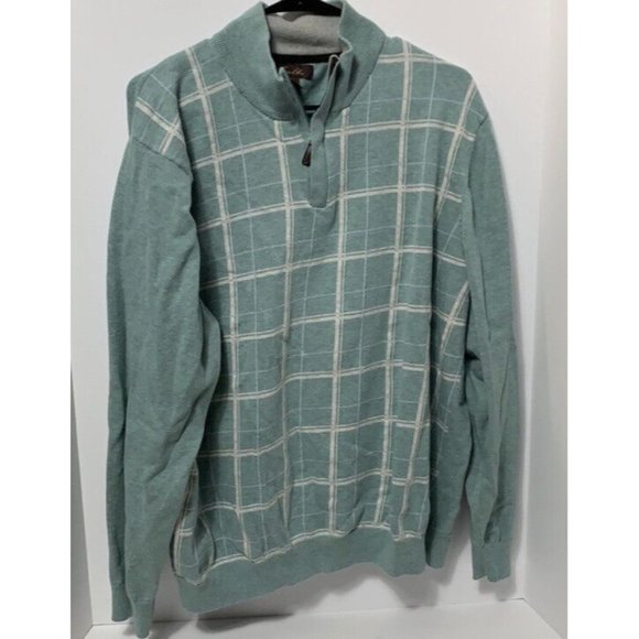 Tasso Elba 98% Cotton Quarter Zip Sweater - Picture 1 of 7